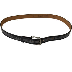 Vintage Arrow Men's Western Leather Belt with Silver Buckle